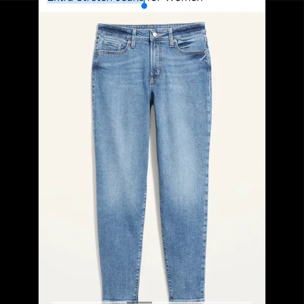 Old Navy High-Waisted O.G. Straight‎ Medium-Wash Extra Stretch Jeans - Image 4