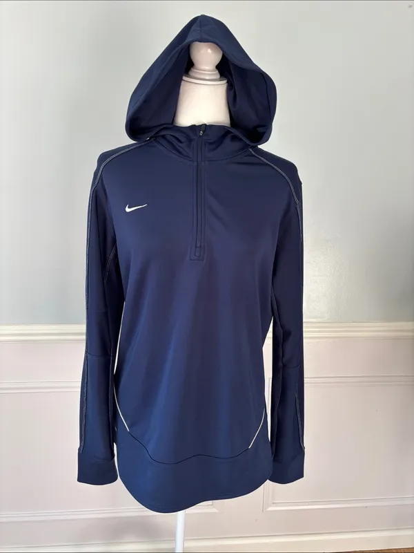 Nike Hooded Running Top Size Medium Quarter Zip Dri-Fit Lightweight Layering - Image 2