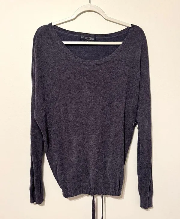 Barefoot Dreams Cozychic Ultra Lite Pullover Sweater Size Medium Gray 495 - Image 2