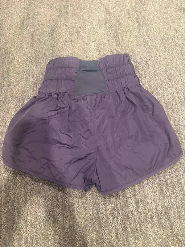 Free People Smocked Waist Athletic Shorts in Purple - Image 4