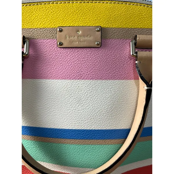 Kate Spade New York Grove Street Striped Carli Crossbody Bag Zip Top Summer - Image 4