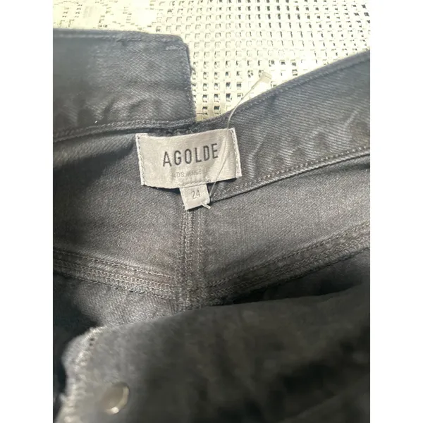 AGOLDE Crisscross Black Denim Shorts - Image 3