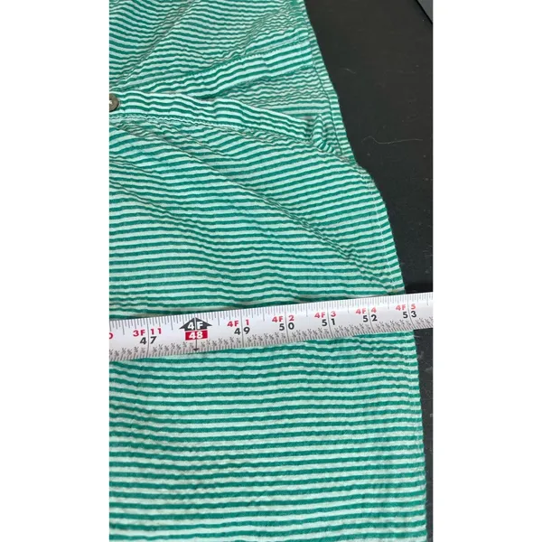 Sundance Smocked Button Maxi Dress S Green White Striped Tiered Cottage Boho - Image 11