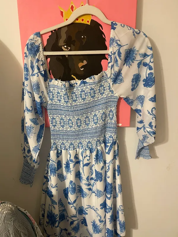 Boutique, blue and white dress - Image 2