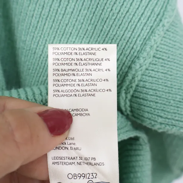 Free People Sweater Women's XS Easy Street Sage Green Ribbed Mock Neck Excellent - Image 4