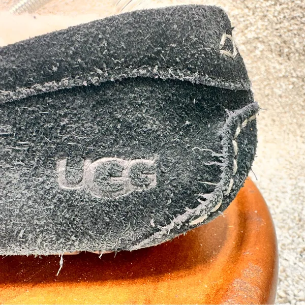 UGG Black Suede Moccasins with Plush Lining - Image 2
