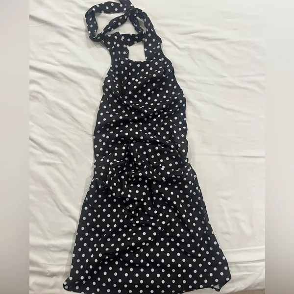 Black and White Polka Dot Dress - Image 2