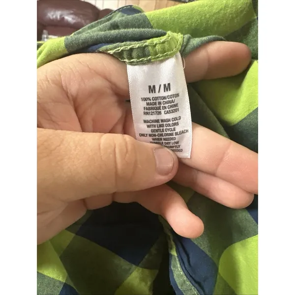 Aeropostale M Green Navy Plaid Shirt Women’s Button Down Long Sleeve Casual - Image 9