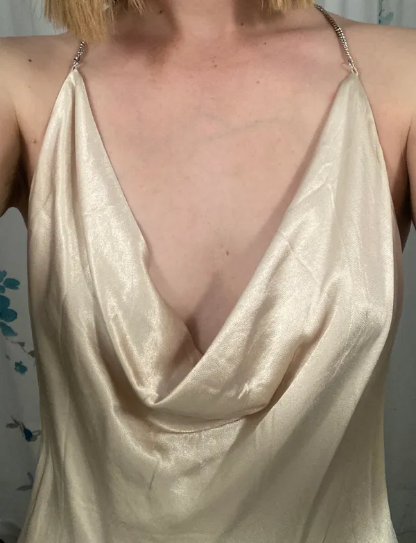 Satin Cowl Neck Mini Dress - Image 4