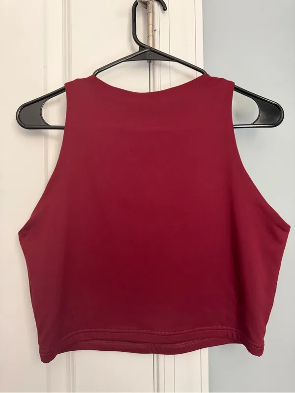 ReoRia Burgundy Sleeveless Crop Top - Image 5