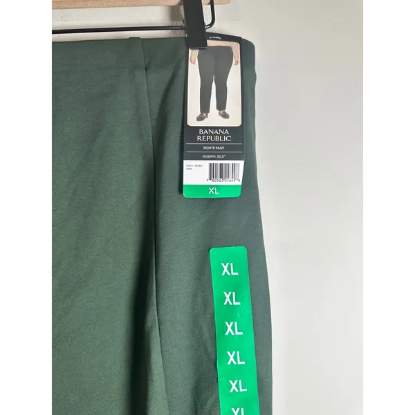 Banana Republic Womens Green Ponte Pant‎ High Rise Seam Front Slim XL NWT - Image 5