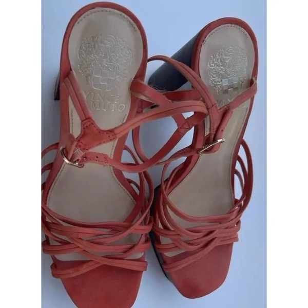 Vince Camuto Women’s Size 7 Multi Ties Strap Woven Platform heels ORANGE - Image 11