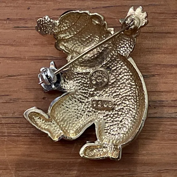 Gontie Paris Gold Tone Enameled Harlequin Clown Brooch Pin Vintage 1208 - Image 6