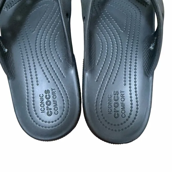 Crocs Black Thong Flip Flops Sz 9 Women - Image 5