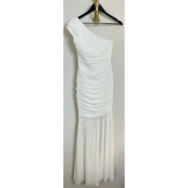ELLIATT Vienna Ruched One-shoulder Gown in White Size X-Small - Image 2
