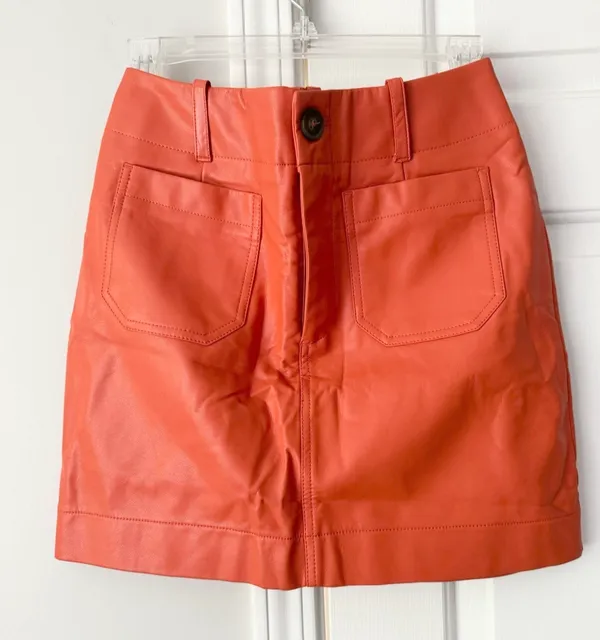 Maeve The Colette Faux Leather Mini Skirt, Size L - Image 6