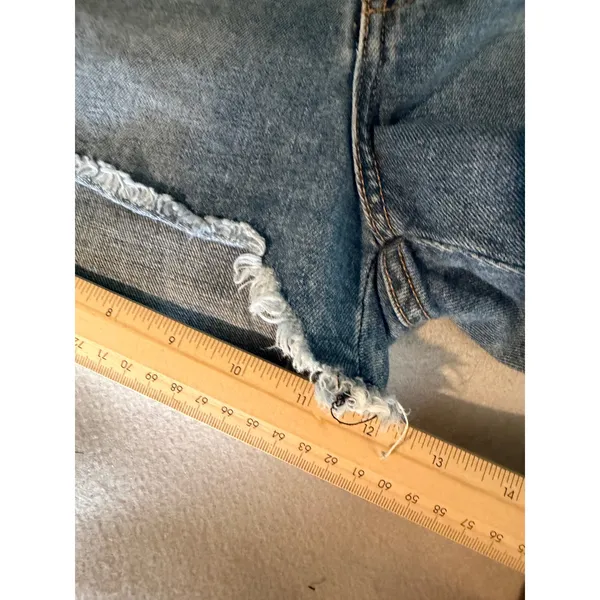 Rag & Bone Jean Shorts Gunner Distressed 30 Blue Raw Hem Cut Off Premium Denim - Image 12