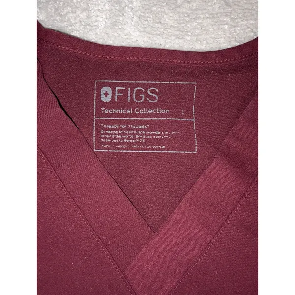 figs scrub set Mens tansen jogger pants (L Short) / leon top (L) Burgundy - Image 4