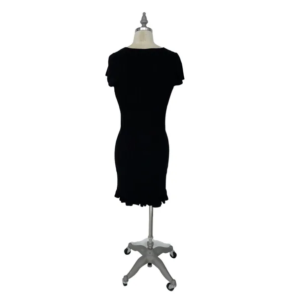 French Connection‎ | Women’s Black Mathilda Knit Ribbed Minidress L $148.00 - Image 5