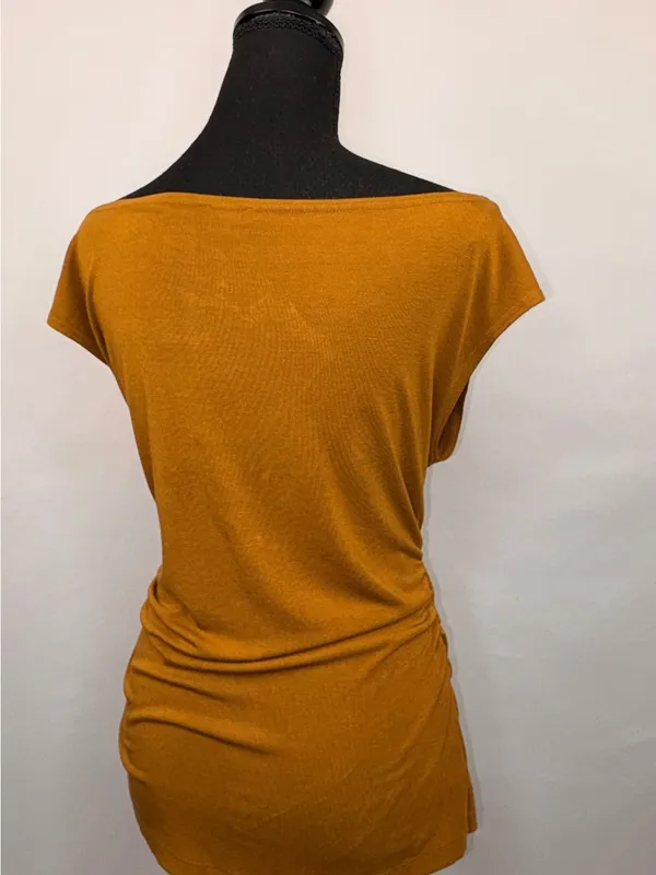 Ann Taylor Brown Short Sleeve Boatneck Top - Image 8