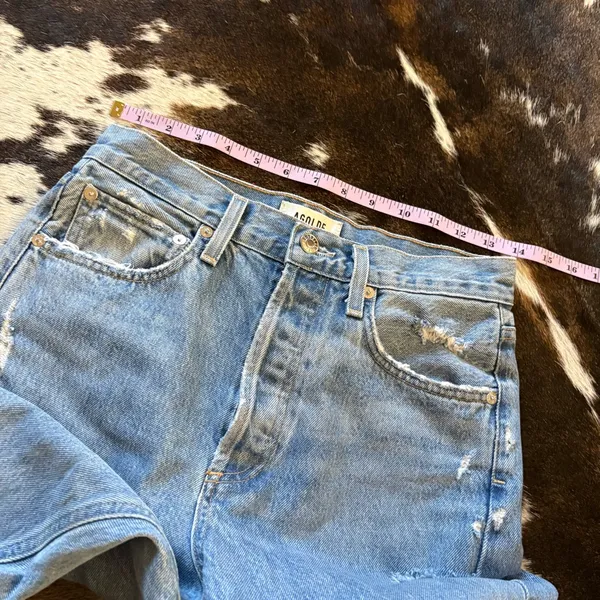 AGOLDE 90s Mid Rise Straight Relaxed‎ Distressed Jeans in Fall Out Size 24 - Image 8