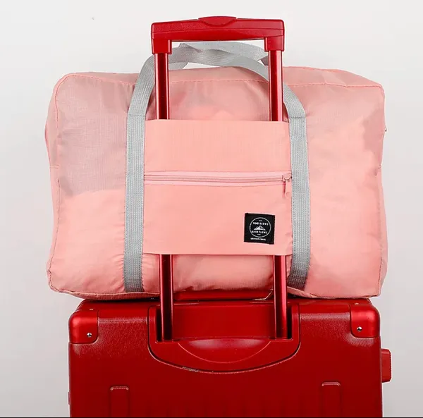 Simple Style Travel Tote Bag Pink - Image 4