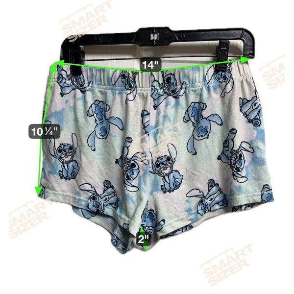 Disney Lilo & Stitch Pajama‎ Shorts Blue Tie Dye Women Medium 8-10 Loungewear - Image 4