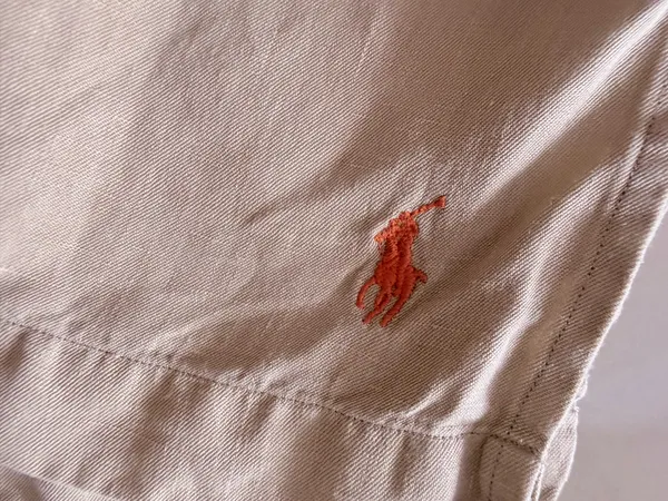 . Vintage 90s Polo Ralph Lauren Camp Shirts Mens L Linen Beige Classic Shirt Butt - Image 6
