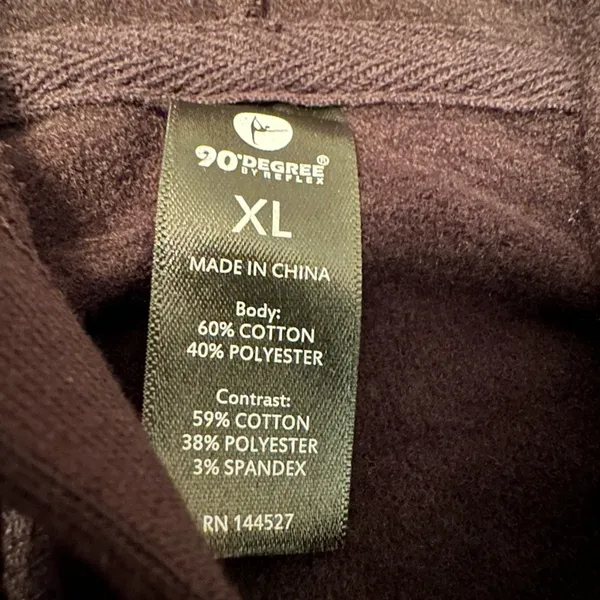 90 Degrees Zip-Up Cropped Hoodie - NWOT - Size XL - Image 7