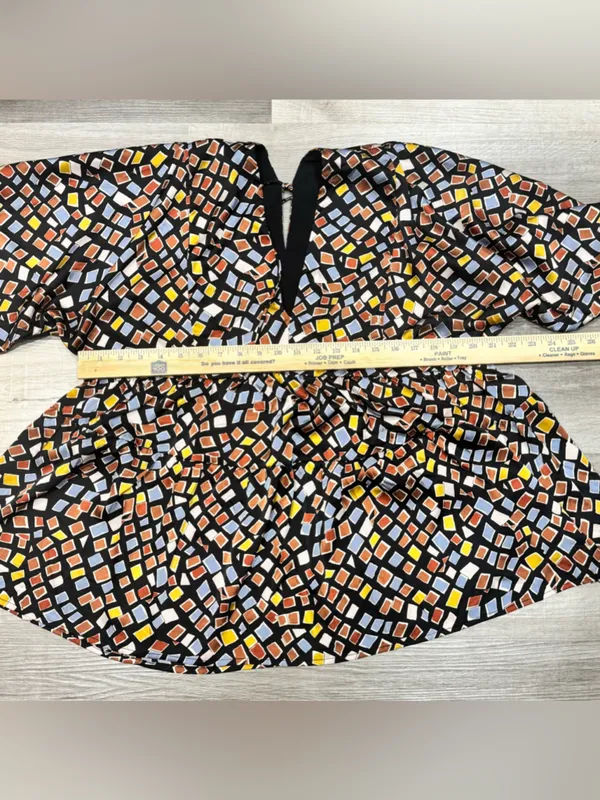 Entro Flowy Geometric Print Blouse Size Large - Image 7