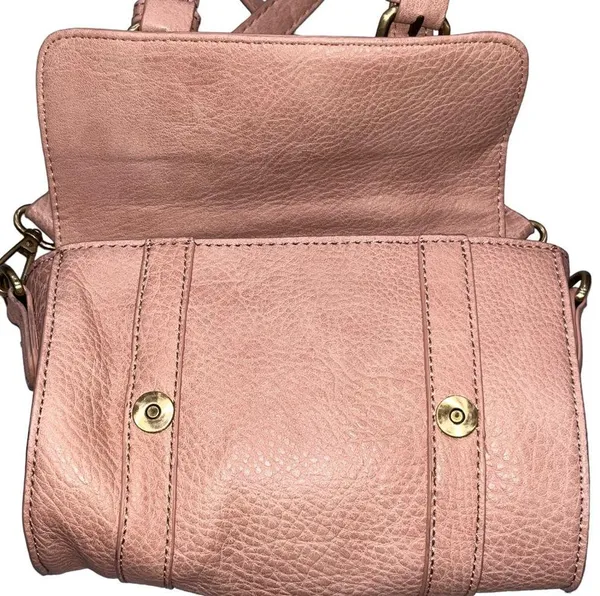 Anthropologie Aidy Pink Faux Leather Barrel Bag - Image 8