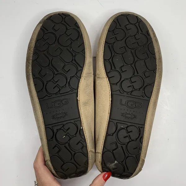 Ugg Women's Sz 11 Dakota Slipper Leather Nubuck Beige Tobacco Slip On Shoes 5612 - Image 12
