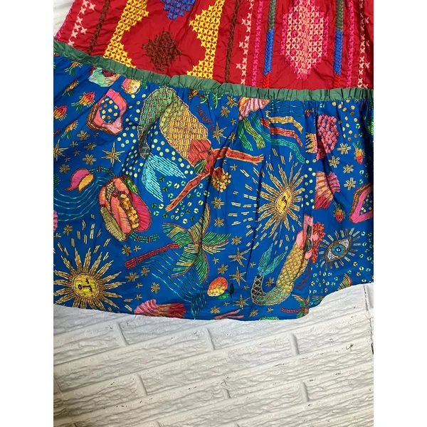 Farm Rio colorblocked mini‎ dress embroidery embellishment women's size large - Image 12