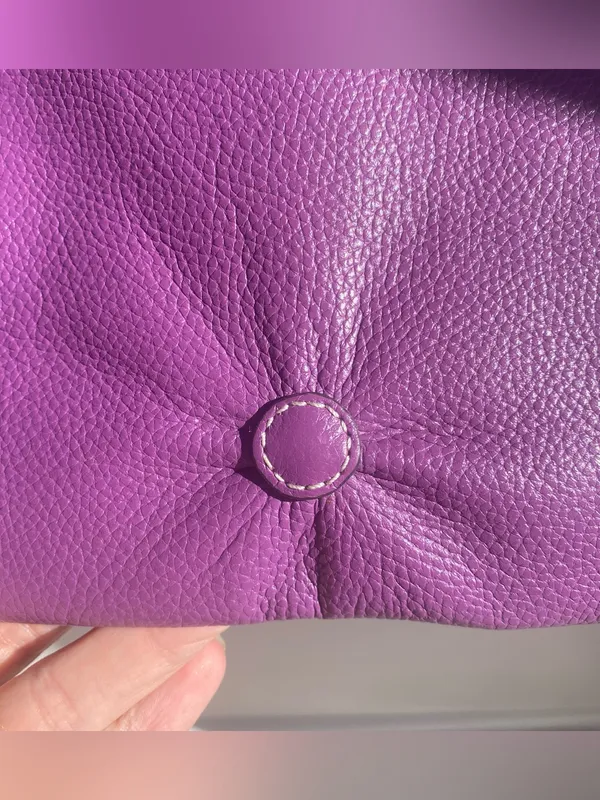 J. Jill purple pebbled leather crossbody purse handbag fun summer pop of color - Image 3