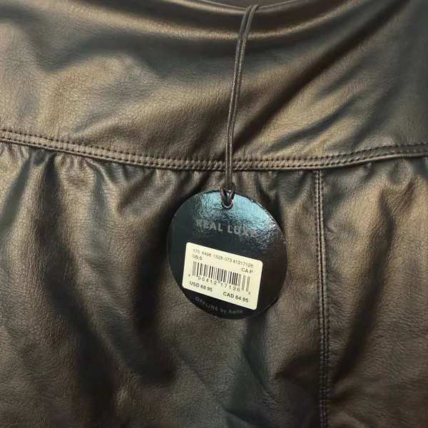 Aerie Leather Skirt Black - Image 5