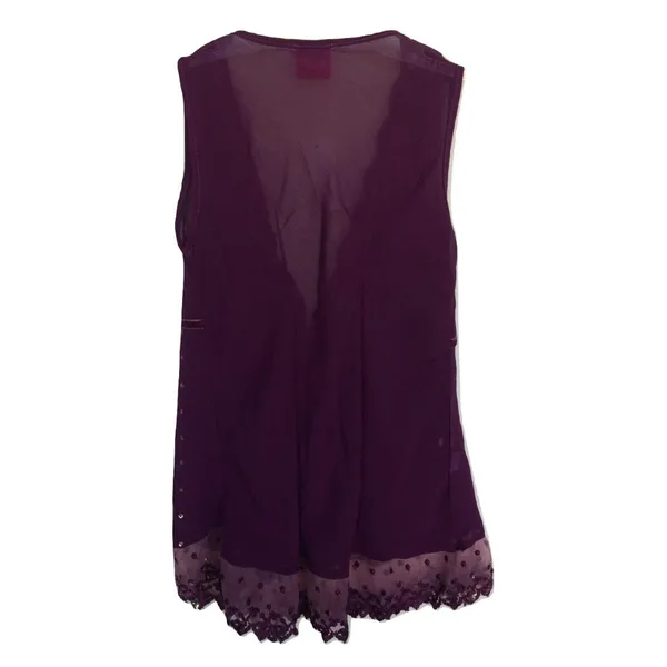 NWT Boon Embellished Lace Trim Purple Tank Top - Image 3