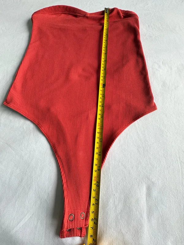 Abercrombie Soft A&F Ribbed Bodysuit Rust M coral - Image 7