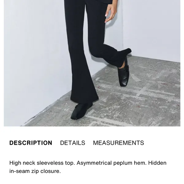 Zara NWT black asymmetrical peplum ruffle hem top - Image 2