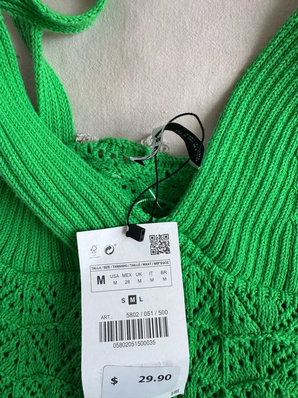 ZARA Green Knit Tank - Image 2