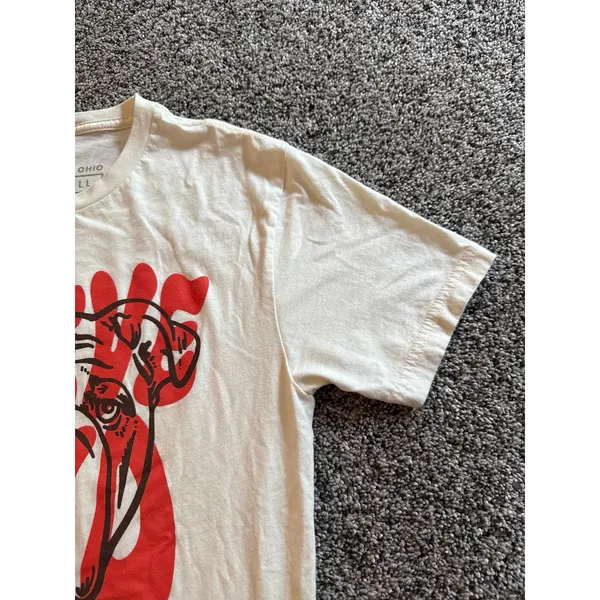 We Bleed Ohio Women's Cream "Cleveland" Graphic Bulldog T-Shirt Size Small - Image 4