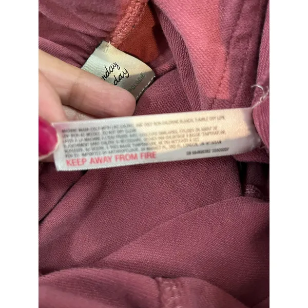 Anthropologie Saturday Sunday Cozy Fleece Joggers Pants Women's Medium Rose Pink - Image 7