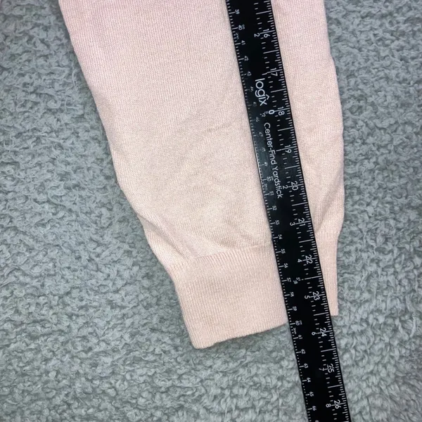 GAP Sweater M Merino Wool Soft Ruffled Trim Coquette Balletcore Blush Pink - Image 7