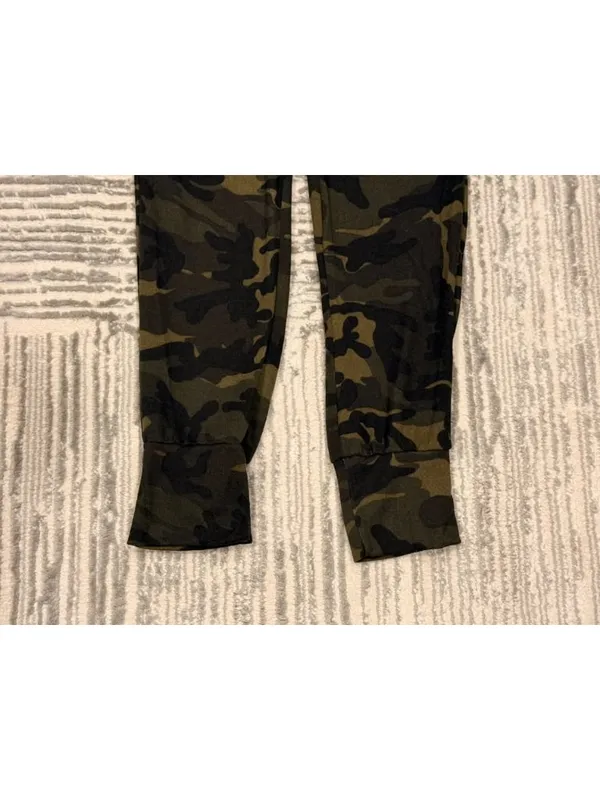 NEW May Pink women's small green/black camo joggers - Image 5