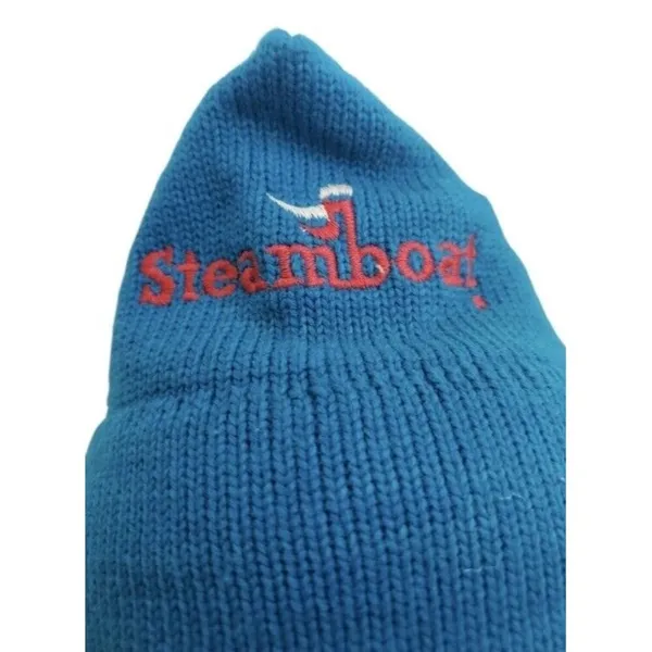 Vintage 1990's Steamboat Ski Resort Hat Cap Nylon Beanie Toque Teal Embroidered - Image 7