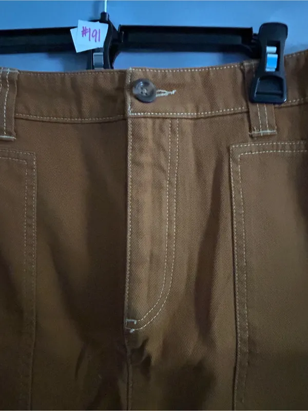 Old Navy Copper-Brown Utility Mini Denim Skirt SZ 12 NWT - Image 6