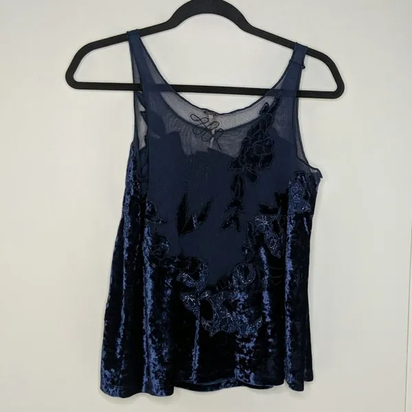 Free People Velvet/Mesh Tank Top Cami S - Image 3