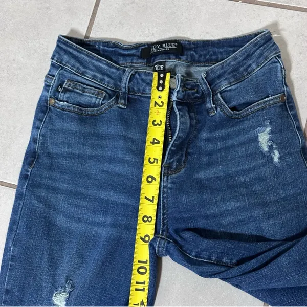 Judy Blue Women Streetwear Blue Denim Distressed Ripped Jeans size 3/26.‎ - Image 7