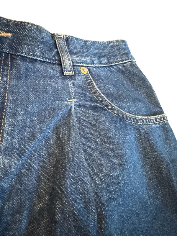 We The Free Danni High Rise Shorts Denim Dark Wash Oversized Cuff Size Large - Image 6