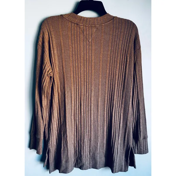 Andrew Marc Lightweight Sweater Dark Tan Small - Image 3