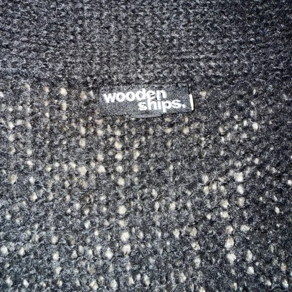 Wooden Ships Cardigan Women S/M Black Excellent Mohair Wool Open Front Peplum - Image 2